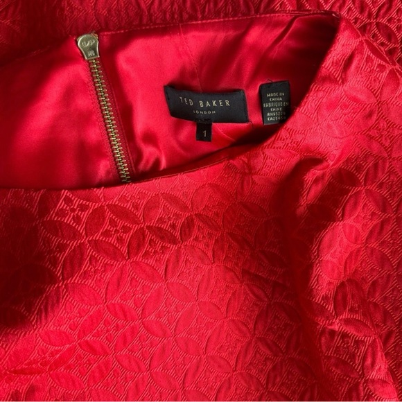 Ted Baker Red Floral Sleeveless Dress size 1 - Picture 4 of 7